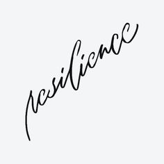 the word resilice written in cursive writing on a white background with black ink