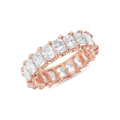 A timeless classic, this Radiant Cut Diamond Eternity Band provides the perfect sparkle for any occasion. Crafted with a u prong setting in yellow gold, white gold, or rose gold, This .30 carat radiant cut diamonds Band is a timeless heirloom to wear for the rest of your life and pass down for generations Specifications: .30 carat radiant cut diamonds Band VS Clarity, G Color Available in Platinum, White, yellow, rose gold Made in Los Angeles, Ca Total Carat weight will vary based on number of s Radiant Cut Diamond Eternity Band Fine Jewelry, Radiant Cut Eternity Band With Prong Setting, Elegant Radiant Cut Cubic Zirconia Eternity Band, Elegant Radiant Cut Diamond Eternity Band, Elegant Radiant Cut Eternity Band For Anniversary, Luxury Rose Gold Eternity Band For Formal Occasions, Luxury Radiant Cut Eternity Band For Anniversary, Luxury Asscher Cut Eternity Band With Prong Setting, Elegant Asscher Cut Single Diamond Eternity Band