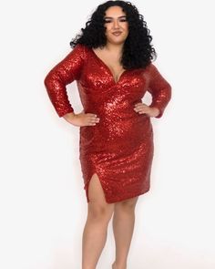 Swap out your accessories and take this plus size dress from workwear to date night in a snap Red Sequin Dress Short, Plus Size Party Dress, Dresses Materials, Plus Size Party, Red Sequin Dress, Holiday Cocktail, Sequin Party, Plus Size Party Dresses, Sequin Party Dress