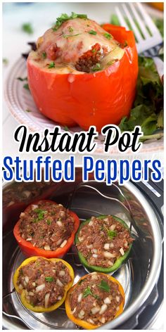 instant pot stuffed peppers with meat in them