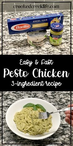 easy and fast pesto chicken recipe in 3 ingredients