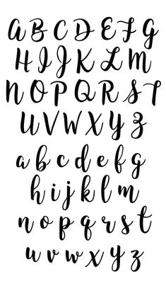 the alphabet is drawn in black ink on a white background