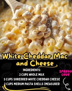 White Cheddar Mac and Cheese White Cheddar Mac And Cheese Crockpot, Chilis Copycat White Cheddar Mac And Cheese, Healthy White Cheddar Mac And Cheese, Mac And Cheese Recipe White Cheddar, Sharp White Cheddar Mac And Cheese, Mac And Cheese Ingredients, Mac N Cheese Crockpot, White Mac And Cheese, White Cheddar Mac And Cheese