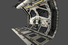 the inside of a space station with lots of windows