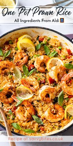 one pot praw rice with shrimp and vegetables