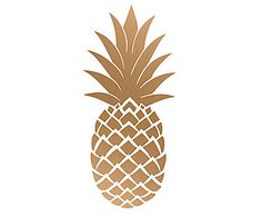 a gold pineapple on a white background