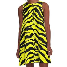 Loose-fit, mid-length sleeveless dress with silky handfeel. Printed on both sides. Machine washable. Size range XS-2XL. Animal Print - Tiger Pattern Tiger Pattern, Both Sides, Mid Length, A Line Dress, Sleeveless Dress, Animal Print, A Line, Loose Fitting, Range