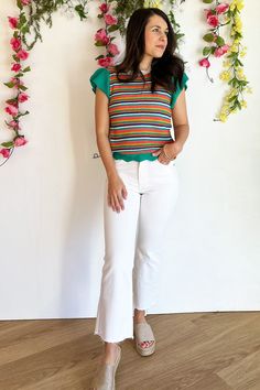 Conquer any challenge in our HR Crop Flare jeans! Made of stretchy white denim, these high-rise jeans offer a cropped flare length for a bold and daring look. With a distressed hem, these jeans are perfect for any adventure. Stocked at Arlington Village. Trendy White Cropped Flare Jeans, White Relaxed Fit Cropped Flare Jeans, White Cotton Cropped Flare Jeans, White Stretch Cropped Denim Jeans, Cotton Flare Jeans With Contrast Stitching, Cropped Leg, Cropped Flare Jeans, You Are My Favorite, Cropped Flares, High Rise Jeans