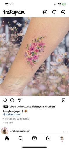 a woman's foot with flowers on it and the words instagramn written below