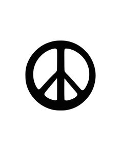 a black and white peace sign on a white background