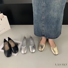 Lasaky - Granny Shoes - Soft Leather Slip-on Flat Shoes for Elegance and Comfort Synthetic Round Toe Flats For Party, Synthetic Round Toe Party Flats, Trendy Evening Flats With Round Toe, Closed Toe Flats For Fall Party, Trendy Party Flats With Round Toe, Party Slip-on Flats With Round Toe, Granny Shoes, Womens Penny Loafers, Shoes Soft