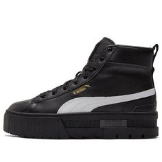 (WMNS) PUMA Mayze Mid 'Black White' 381170-02 (SNKR/Skate/Casual/Mid Top/Women's) Puma Mayze Mid, Mid Top, Top Women, Your Perfect, Street Wear, Black White, Womens Tops, Black And White, Sneakers