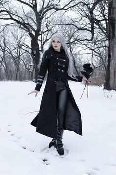 print in semi gloss paper 8x11 Winter Goth, Fashion Goth, Winter Wonderland Party, Goth Women, Gothic Beauty, Winter Hairstyles, Winter Photography, Fashion Poses, Goth Fashion