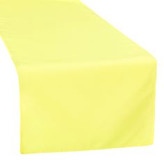 Polyester Table Runner - Yellow - CV Linens Yellow Table Runner, 120 Round Tablecloth, Yellow Napkins, Yellow Palette, Sunny Disposition, Sequin Table, Yellow Table, Chair Sash, Flower Panels