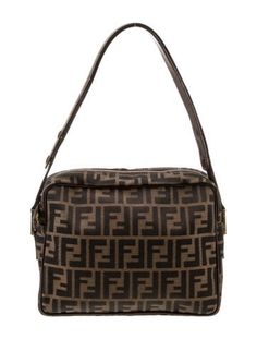 Fendi Shoulder BagVintageBrown CanvasPrintedZucca FF LogoGold-Tone HardwareLeather TrimSingle Adjustable Shoulder StrapLeather Trim EmbellishmentLogo Jacquard Lining & Single Interior PocketZip Closure at Top Fendi Baguette Leather Bag, Fendi Vintage Bag, Fendi Multicolor Bag, Fendi Shoulder Bag Vintage, Fendi Shoulder Bag, Trim, Print Patterns, Fendi, Women Handbags