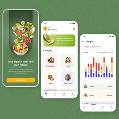 Nutrition Management App Nutrition App Design, Nutrition App Ui Design, Healthy Food App, Food App Ui Design, Food App Design, Meal Plan App, Desain Ux, Health App Design, Diet App