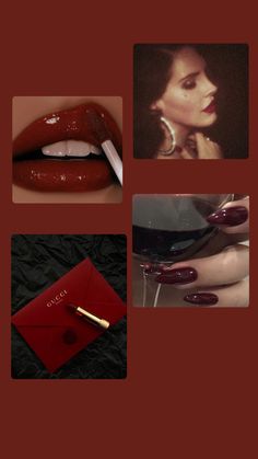 some pictures with lipstick and a red envelope