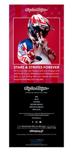 an event poster with the words stars and stripes forever