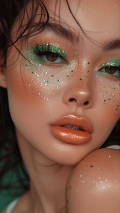 Magical Makeup Looks, Glitter Eyeshadow Ideas, Vine Makeup, Mystical Makeup, Festival Make Up, Make Your Eyes Pop, Eyeshadow Ideas, Rave Makeup, Ethereal Makeup