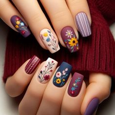 Click and learn how to generate nails designs like this using ai Sunflower Nails Fall Colors, 2024 Summer Nail Ideas, Boho Nails, Nagellack Trends, Nagel Tips, Cute Summer Nails, Trendy Nail Design, Beach Nails, Christmas Nail Designs