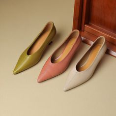 CHIKO Arleth Pointy Toe Kitten Heels Pumps Shoes Kitten Heel Pumps, Pumps Shoes, Heels Pumps, Pump Shoes, Pumps Heels, Kitten Heels, Rubber Sole, Heel Height, Leather Upper