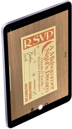 a wooden plaque with a red and yellow ticket on it's back side that says rsvd