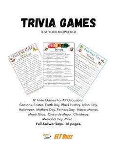 the trivia game is shown with instructions