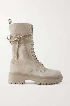 Bogner knows the importance of functionality when it comes to their chic designs. Set on chunky lugged soles, these 'Chesa Alpina' combat boots are made from tactile suede and have slim ties for a secure fit. Slim Tie, Shoes Boots Ankle, Polo Dress, Ski Wear, Summer Hats, Suede Boots, Chic Design, Women Collection, Designer Shoes