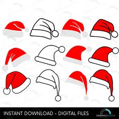 santa hat svt files in red and white