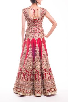 Traditional Deep Red Bridal Lehenga Red Bridal Dress, Net Dupatta, Lehenga Designs, Indian Wedding Dress