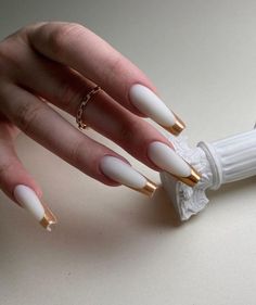 Nagel Tips, Colorful Nails, Gold Nail, Her Nails, Fire Nails, Classy Nails, Chic Nails, Nail Arts, Best Acrylic Nails