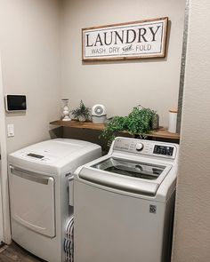 a washer and dryer in a laundry room