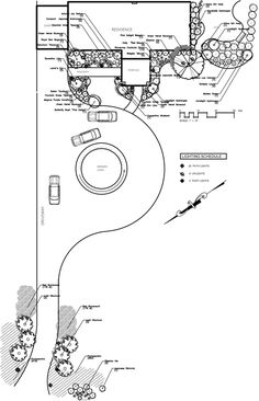 an architectural drawing shows the plan for a garden