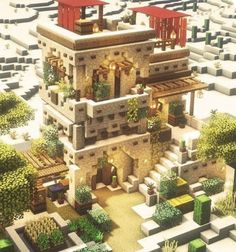 Minecraft Hacienda House, Cute Desert House Minecraft, Mincraft Idea Desert, Desert Mansion Minecraft, Minecraft Custom Desert Village, Minecraft Sand House Ideas, Minecraft Desert Marketplace, Mc Desert House, Minecraft Arabic House