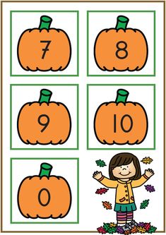 a pumpkin themed counting game for kids to practice number recognition with the numbers 0 - 10