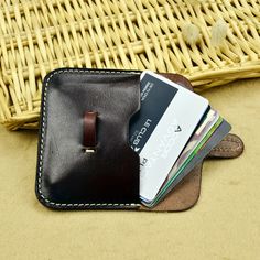 "Handmade and stitched, vegetable tanned cowhide leather Card Holder can be personalized with any Name, Initials, Coordinates, Logo, Vector Image, Quote (Please choose the option that better suits your needs.) This Product is the Perfect Gift for everyone, Father, Grandfather, Father in Law, Cousin, Brother, Brother in Law, Boyfriend, Husband, God Parent, Anyone really. Position #1 - Front bottom right side. Position #2 - Entire back, can do any quotes, text, logo/image etc. Here are some specif Leather Smooth Grain Card Holder For Gift, Leather Card Holder For Gift, Leather Card Holder With Waxed Finish As Gift, Rectangular Waxed Finish Card Holder Gift, Personalized Card Holder, Brother Brother, Personalized Gifts For Men, Tan Cowhide, Gift Business