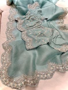 On pure 4/4 organza with sequence and zardozi work all over with heavy blouse Heavy Organza Saree, Heavy Blouse Saree, Embroidered Wedding Dresses, Embroidered Bookmarks, Organza Sari, Embroidered Ornaments, Embroidered Coasters, Heavy Blouse, Zardozi Work