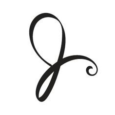 the letter k is made up of swirls and curls in black on a white background