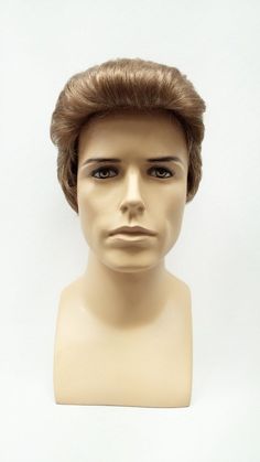 "Fashionable short and straight men's wig featuring a brushed-back style. Made with synthetic fibers. Color: Lightest Brown (14) Style: Short Circumference: Adjustable Cap , Default at 21\" (max 22\") Materials: Synthetic Wig Fiber All sales are final. Please read all store policies before purchasing." Back Combing, Style Wig, Mens Wigs, Wig Short, Dog Phone, Voluminous Hair, Synthetic Wig, Wig Styles, Remy Hair