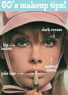 Pale Lips, White Lipstick, 60s Hair, Jean Shrimpton, Big Lashes, Look Jean