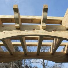 a wooden structure that has been built into the ground