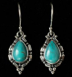 Sterling Silver Turquoise Earrings handcrafted with Tibetan Turquoise gemstones in a Balinese design, handcrafted in Bali, by Bluemoonstone Creations. Ethnic Tibetan Turquoises Earrings, Balinese Design, Sterling Silver Turquoise Earrings, Silver Turquoise Earrings, Silver Turquoise Jewelry, Jewelry Logo, Tibetan Turquoise, Labradorite Earrings, Aquamarine Jewelry