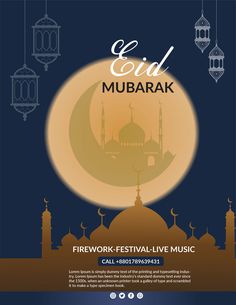 the eid mubarak festival flyer