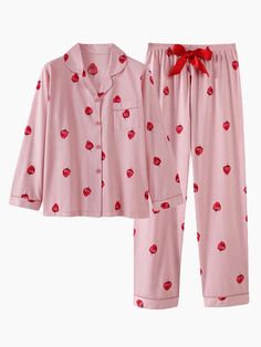 Cotton plus Size Oblique V-Neck Button-Down Printed Pajama Set Package included: 1* Top 1* Panties (n/a) Pajama Outfit, Plus Size Pajamas, Pajama Suit, Winter Pajamas, Sleepwear Sets, Women Nightwear