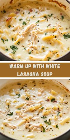 Cozy, creamy, and full of flavor – this White Chicken Lasagna Soup is a winter favorite! Easy to prepare, it's a delicious twist on lasagna that’s sure to satisfy the whole family. A must-try comfort food! White Lasagne Soup Recipe, White Chicken Lasagne Soup, Easy White Chicken Lasagna, Creamy White Lasagna Soup, Lasagna Soup Easy, White Chicken Lasagna Soup, White Lasagne, White Lasagna Soup, Chicken Lasagna Soup