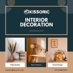 the interior decoration flyer is shown