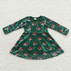 solid is cotton ,pattern is milk silk size chart : Girl Green Dress, Green Sequin Dress, Girls Long Sleeve Dresses, Baby Girl Boutique, Long Sleeve Sequin Dress, Baby Skirt, Girls Christmas Dresses, Short Summer Dresses, Green Girl