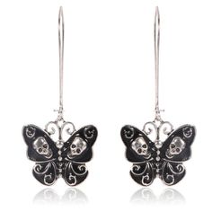 Women Retro Punk Gothic Fashion Jewelry Butterfly Skull Ear Dangle Long`Ear.'. | eBay Butterfly Skull, Jewelry Butterfly, Punk Earrings, Vintage Skull, Punk Jewelry, Vintage Punk, Skull Jewelry, Black Butterfly, Skull Earrings