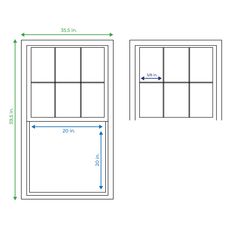 an image of a window with measurements