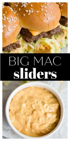 two pictures side by side with the words, big mac sliders